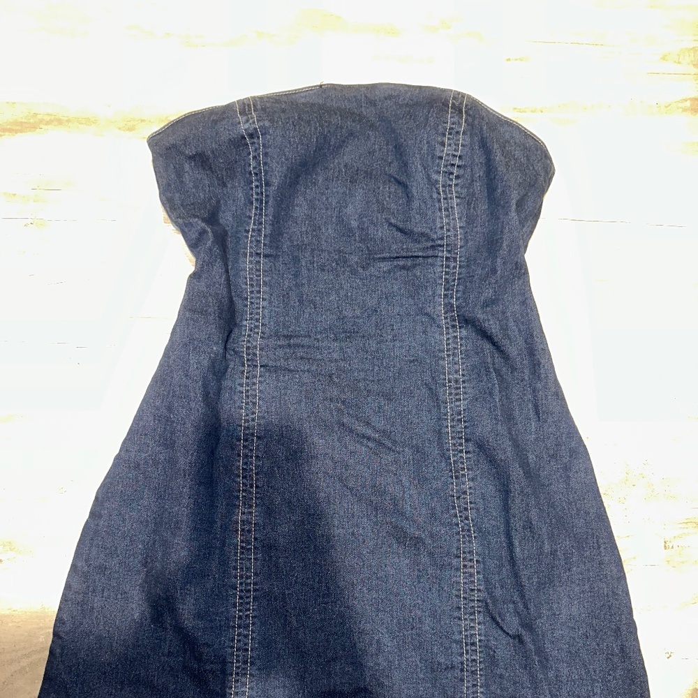 H&M Denim Strapless Dress
